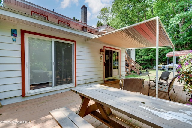292 N Main St, Northville, NY 12134 - wooden terrace with outdoor dining space
