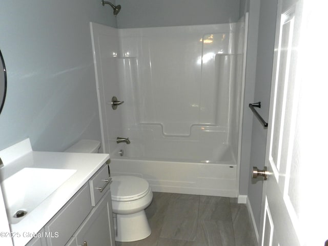 full bathroom featuring vanity, toilet, and shower / bath combination