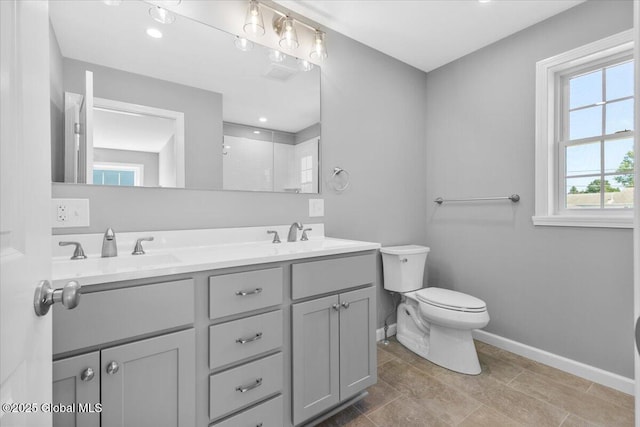 71 Bluebird Rd, Moreau, NY 12803 - bathroom with double vanity and a tile shower