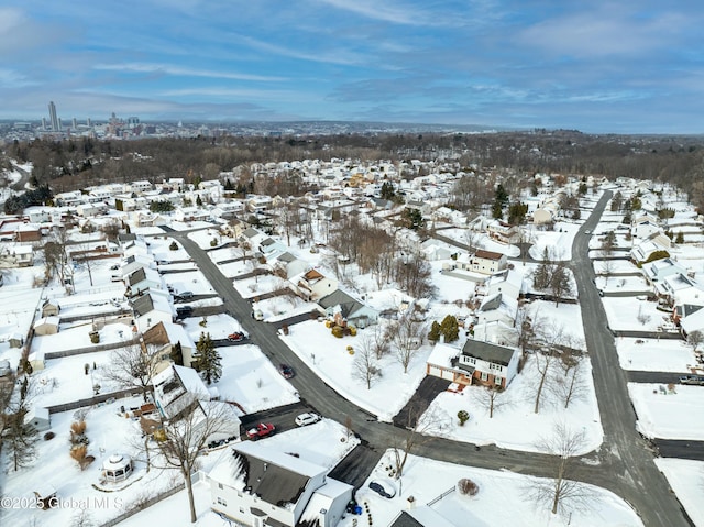 view of snowy aerial view