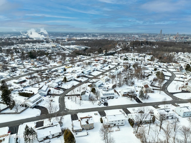 view of snowy aerial view