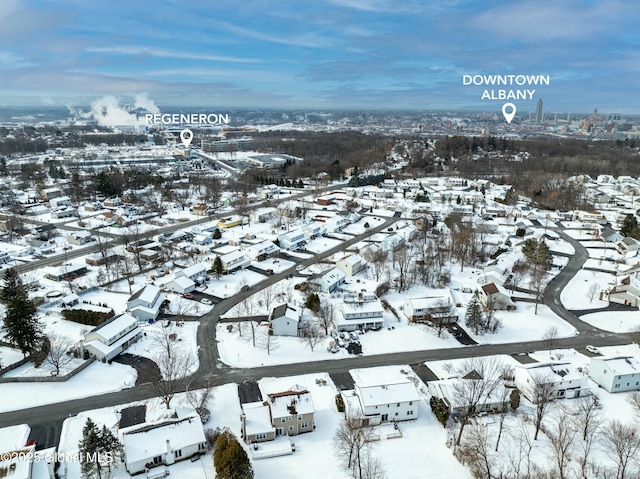 view of snowy aerial view