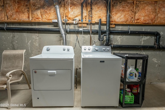 laundry area featuring separate washer and dryer