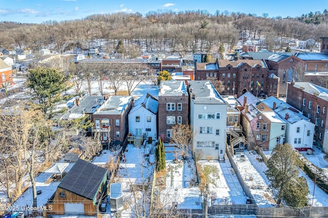 view of snowy aerial view