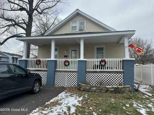 bungalow featuring covered porch