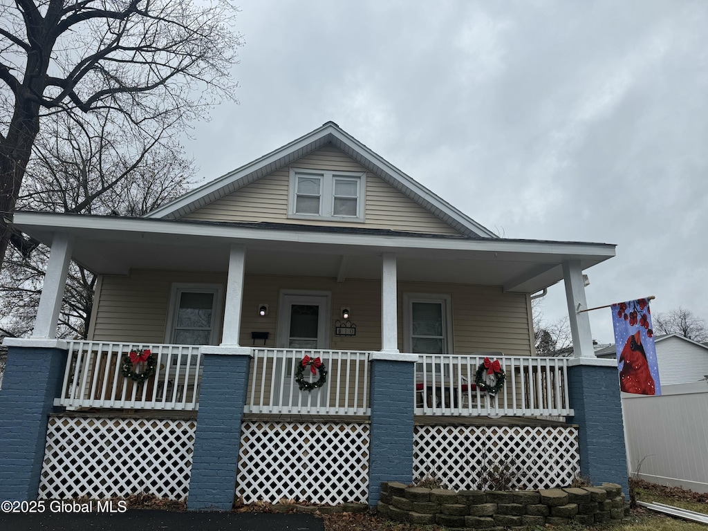 bungalow-style house featuring a porch