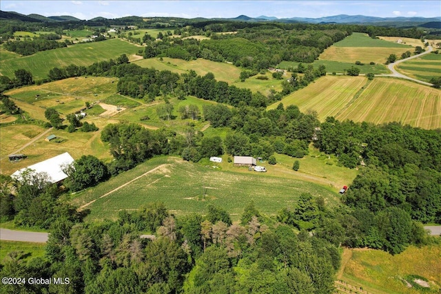 drone / aerial view with a rural view