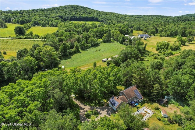 aerial view featuring a rural view