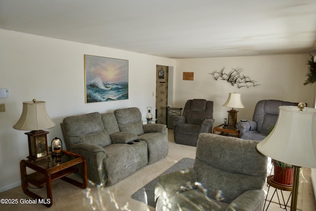 living room featuring carpet flooring