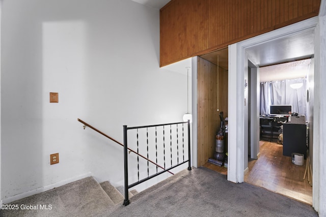 stairs with carpet floors