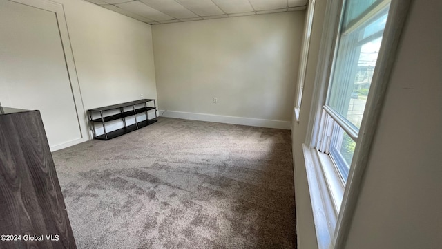 unfurnished room featuring carpet flooring and a healthy amount of sunlight