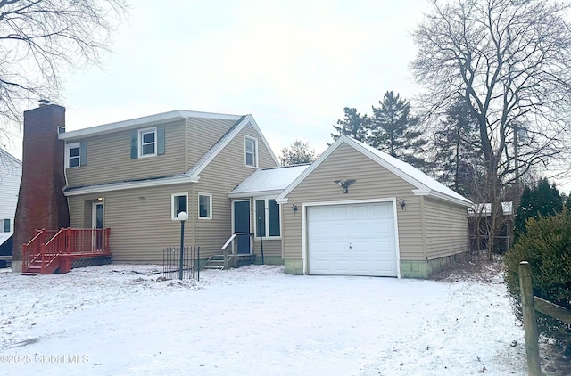 view of front of property featuring a garage