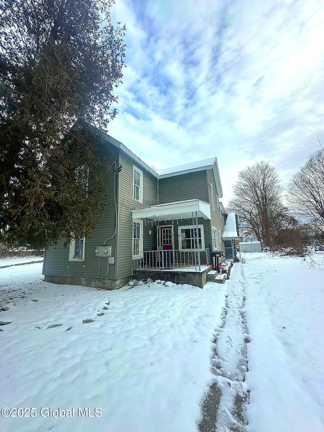 exterior space with covered porch