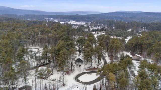 bird's eye view with a mountain view