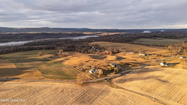 bird's eye view with a rural view