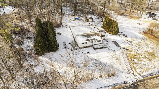 view of snowy aerial view