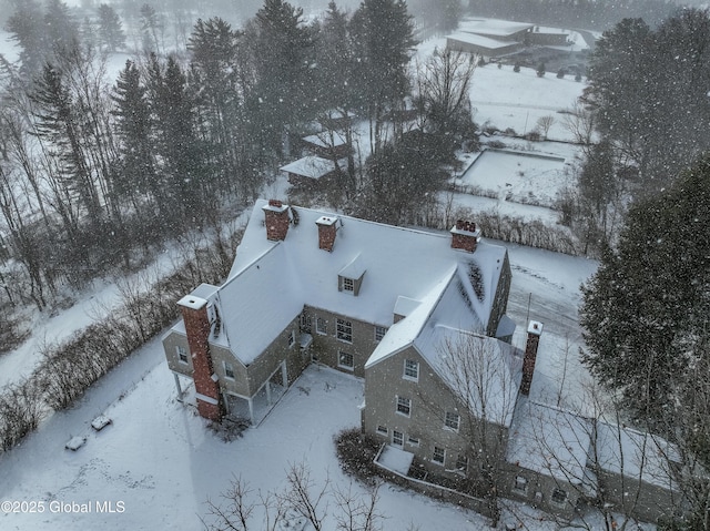 view of snowy aerial view