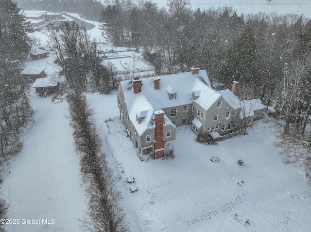 view of snowy aerial view