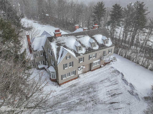 view of snowy aerial view