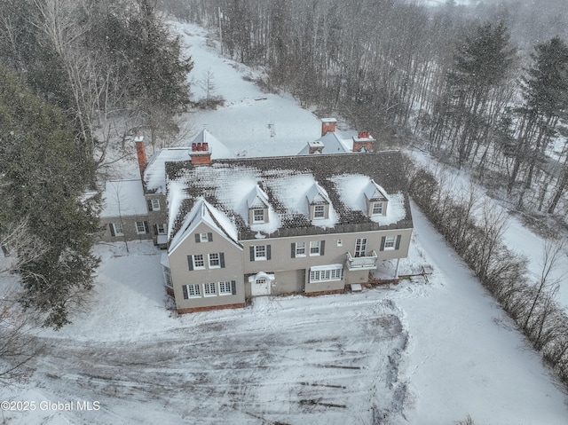 view of snowy aerial view