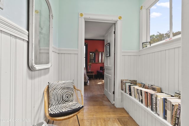 hallway featuring light wood-type flooring