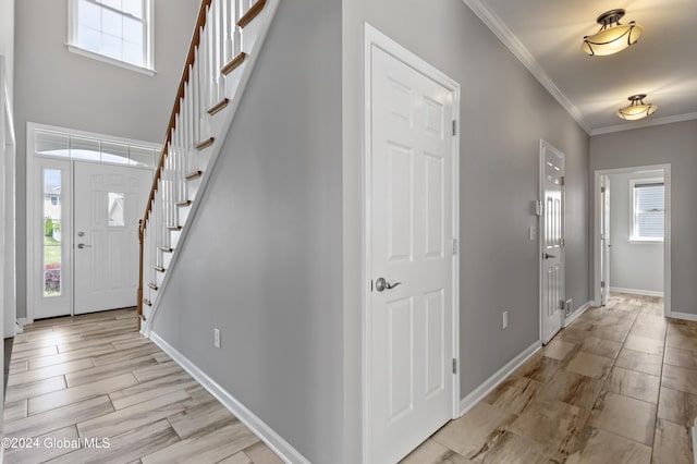 entryway with ornamental molding