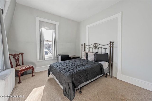 carpeted bedroom with radiator heating unit