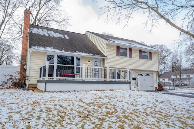 view of front of house with a garage