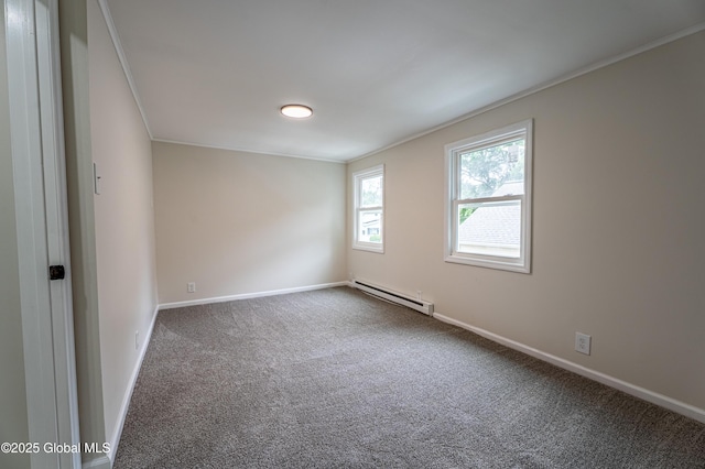 29 Lockrow Blvd, Colonie, NY 12205 - empty room featuring a baseboard radiator, carpet floors, and crown molding