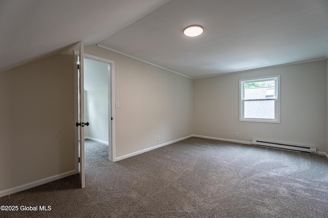 29 Lockrow Blvd, Colonie, NY 12205 - unfurnished room with baseboard heating, carpet floors, lofted ceiling, and ornamental molding