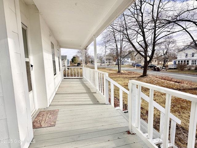 deck with a porch