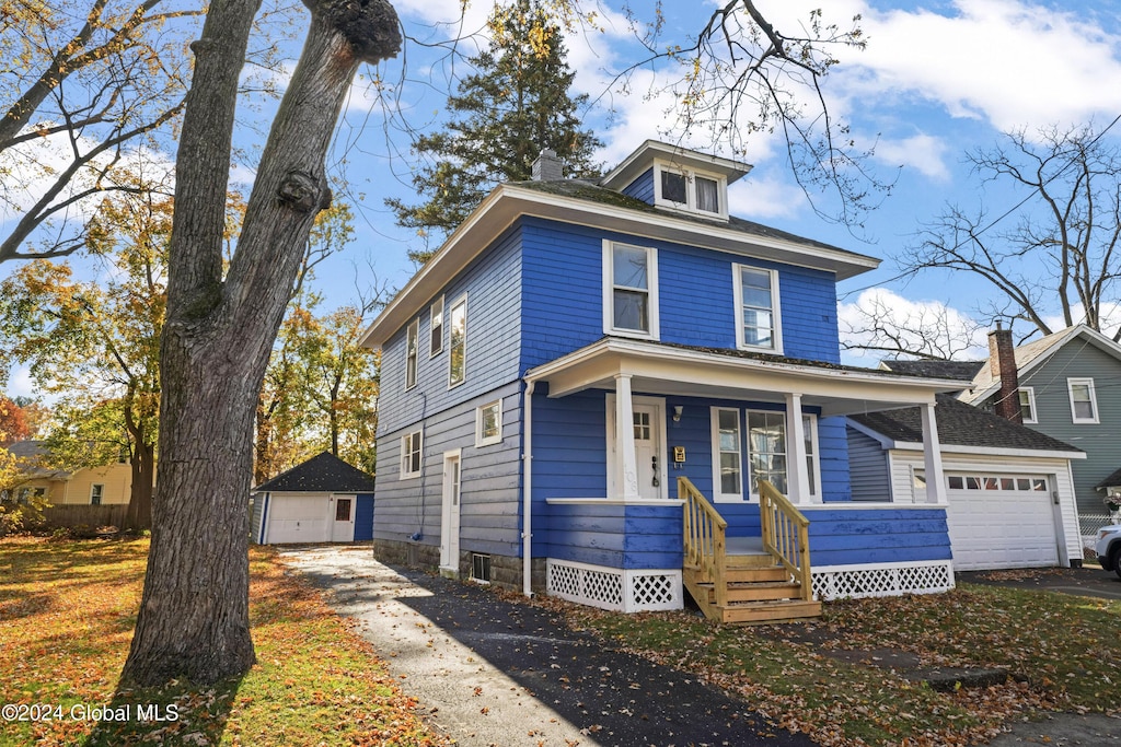 view of front of home with covered porch