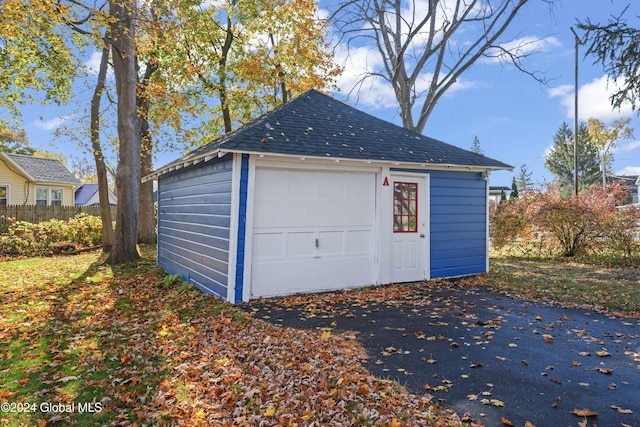 view of garage