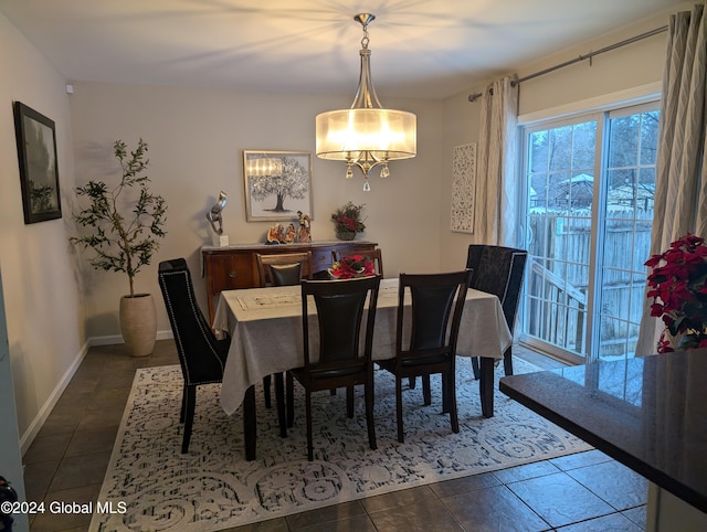 view of tiled dining space