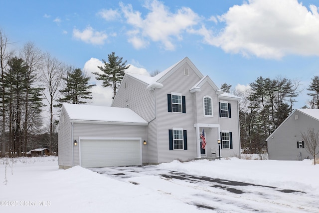 view of front facade featuring a garage