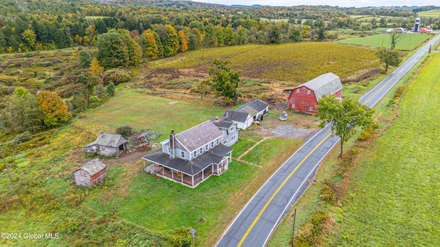 bird's eye view with a rural view