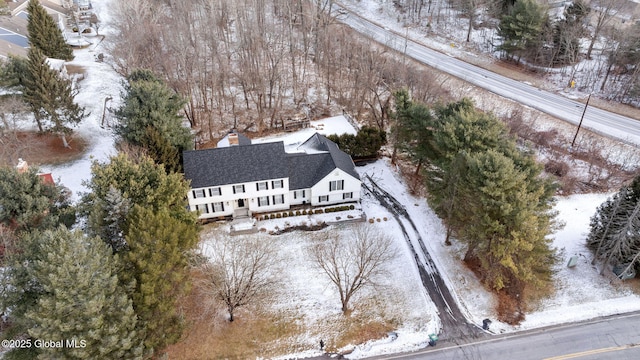 view of snowy aerial view