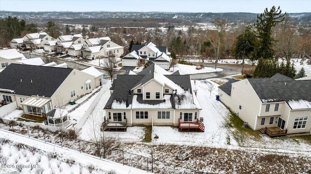 view of snowy aerial view