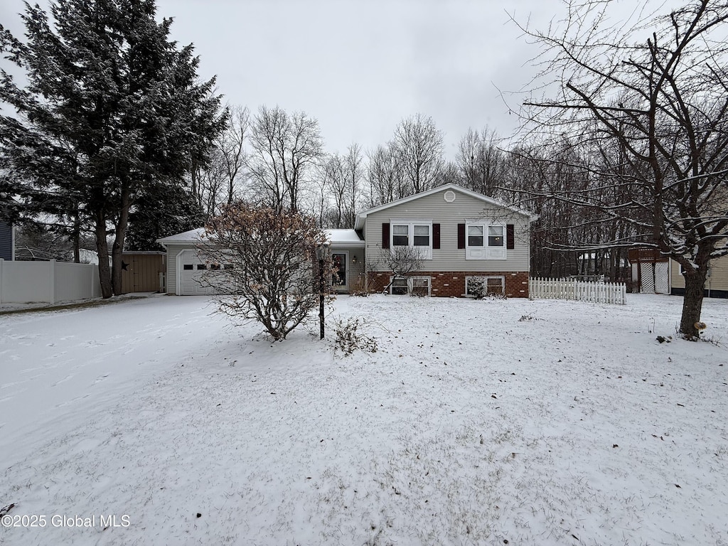 view of split level home