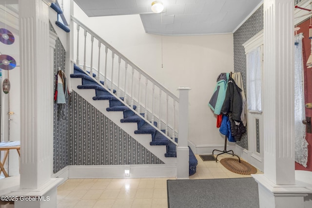 stairs with ornamental molding