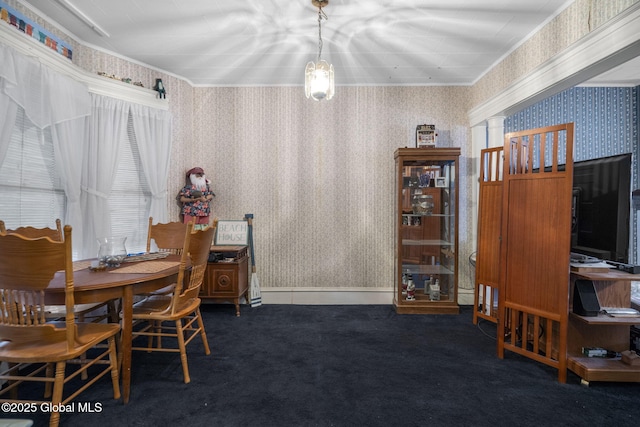 view of carpeted dining area