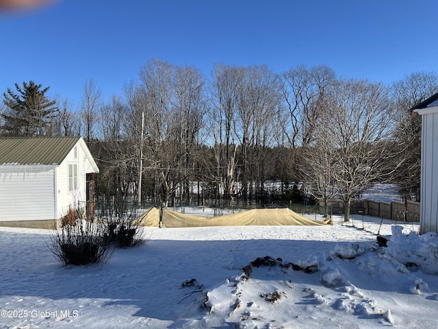 view of snowy yard