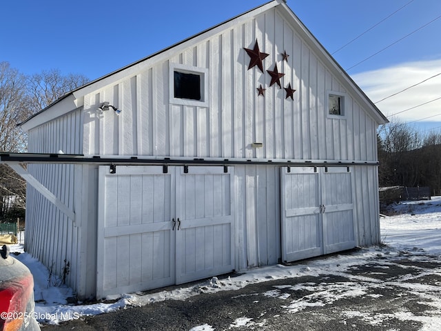 view of snow covered structure