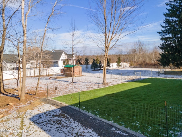 view of snowy yard