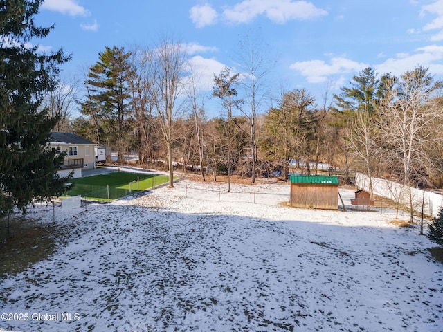 view of snowy yard