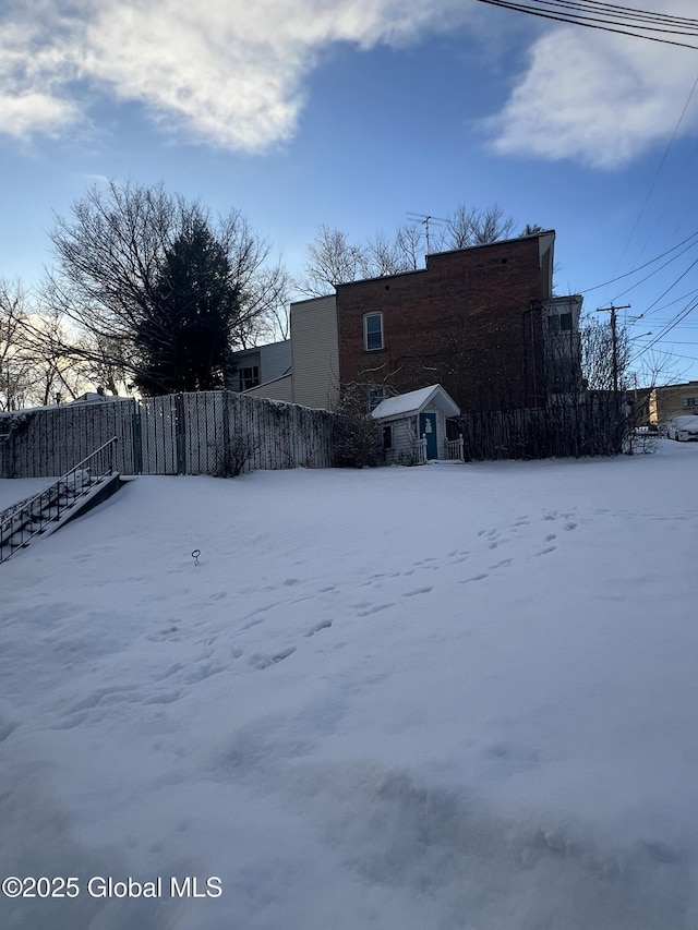 view of snowy yard