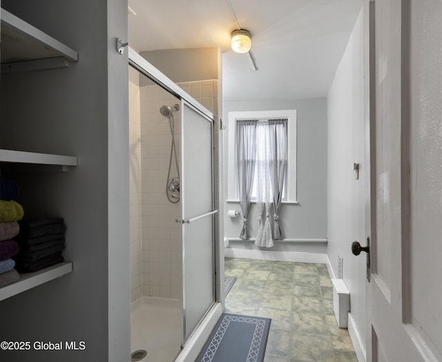 bathroom featuring walk in shower