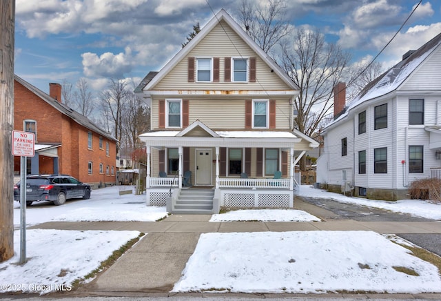 front facade with covered porch