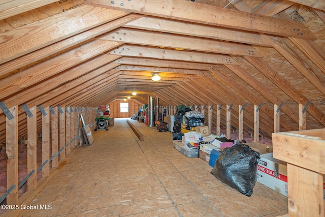 view of unfinished attic