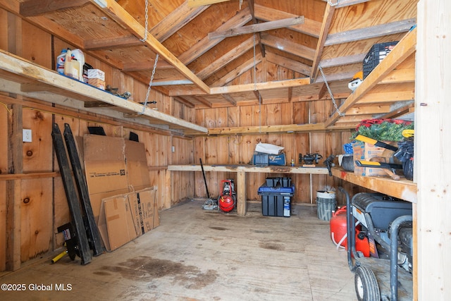 view of storage area